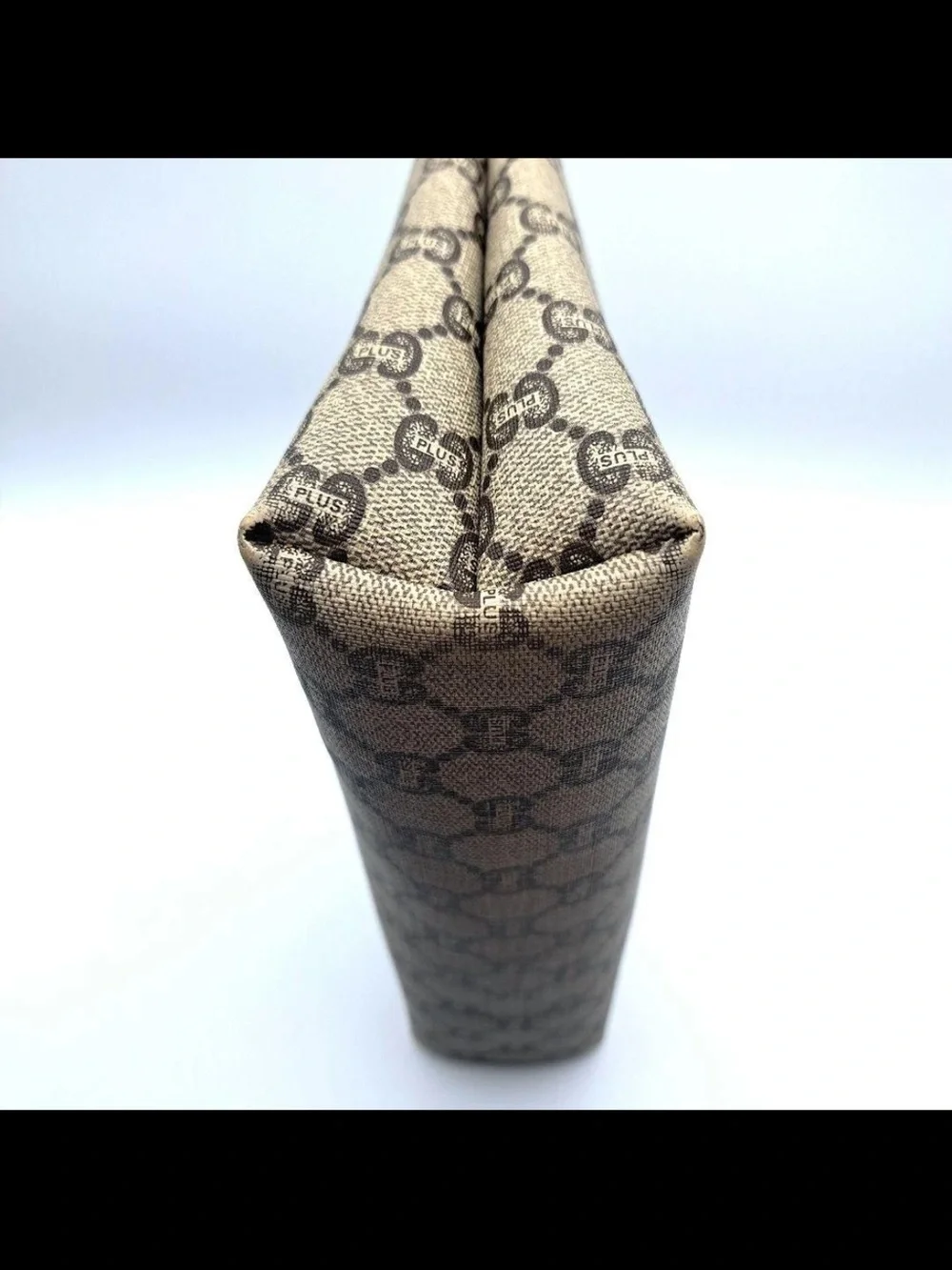 Gucci Beige Brown GG Canvas Wrist Pouch